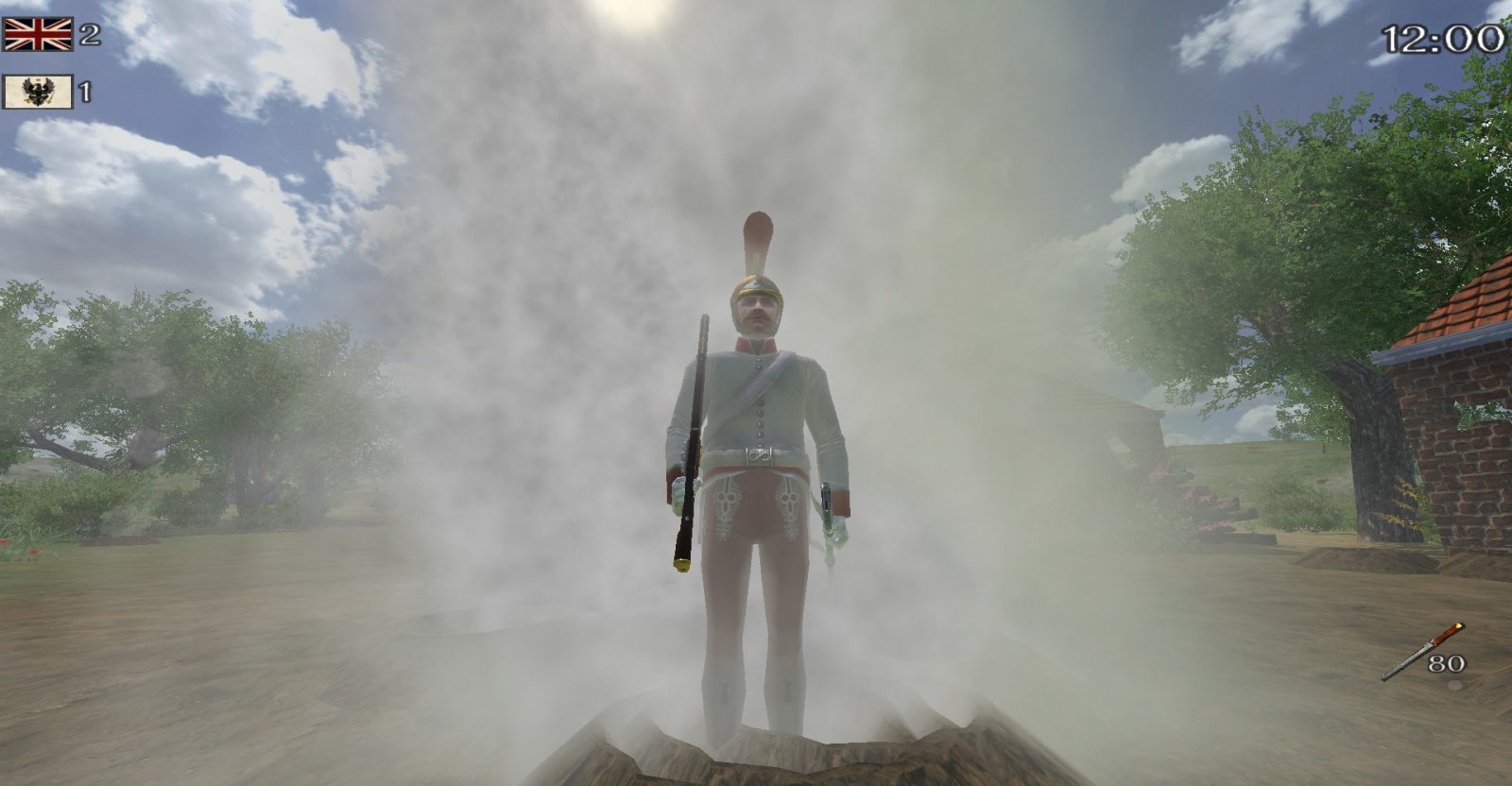 An Admin emerging from the smoke.